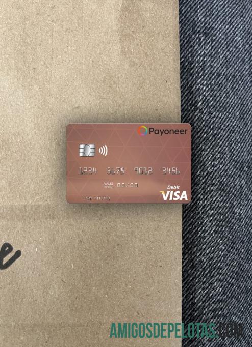 Frente Photolook do Visa Payoneer dos EUA amostra